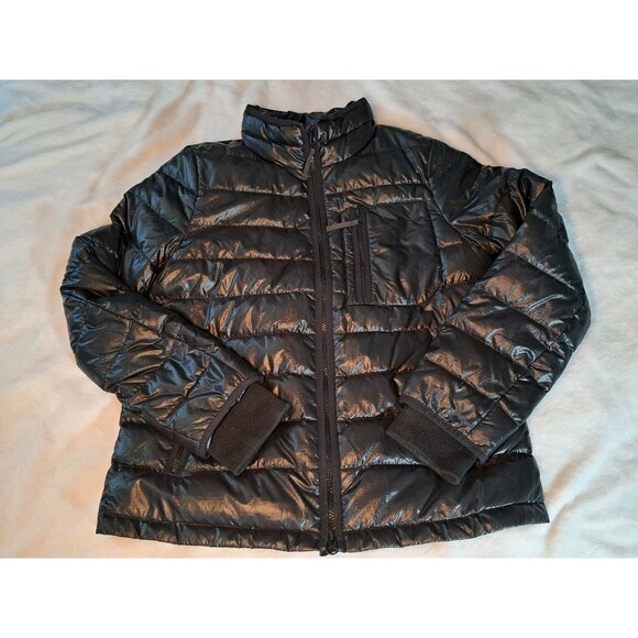 J.Crew Down Filled Puffer Mock Neck Jacket 2 Way Zipper Black Pockets Size M - Picture 6 of 12